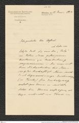 Nachlass Franz Steindachner, Brief von Heinrich Balss an Franz Steindachner (11.06.1913), Inv.Nr. 22.02, Seite 1
